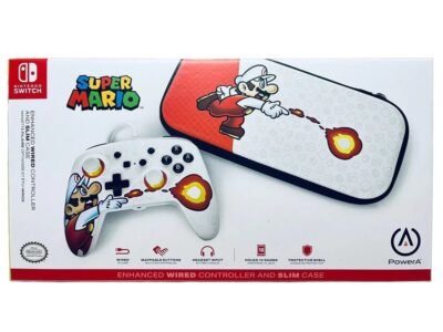 Bundle Bolso Fireball Mario + Control Pro Wired Mario Fireball